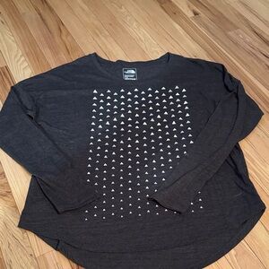 The North Face Women's Long Sleeve Tee - Black with White Triangles